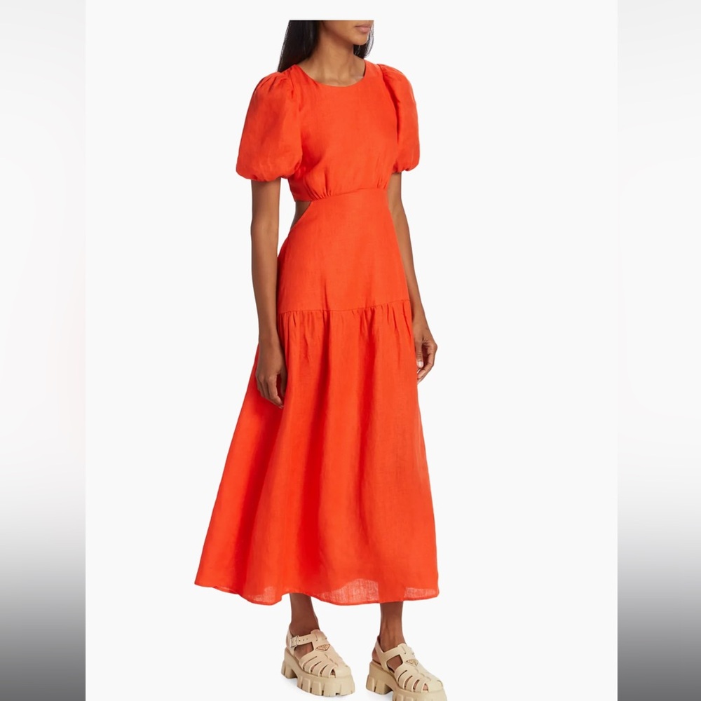 Kivari Dress - Kennedy Puff-Sleeve Cut-Out Maxi Dress